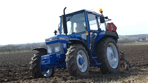 Ford 4610 4WD Working Hard in The Field w/ 2-Furrrow Plough in Hard ...