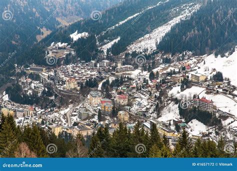 Ski Resort Town Bad Gastein in Winter Snowy Mountains, Austria, Land ...