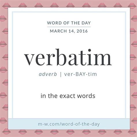 Verbatim Meaning