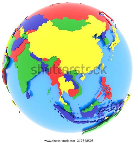 Asia Political Map World Countries Four Stock Illustration 319348505 | Shutterstock