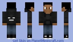 Black Guy with Wither Hoodie Minecraft Skin