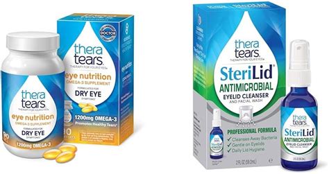 Amazon.com: TheraTears Omega 3 Supplement, 1200mg, 90 ct (Pack of 1) & SteriLid Eyelid Cleanser ...