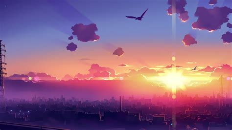 City Skyline Anime Scenery Wallpaper Art Wallpaper Mo - vrogue.co