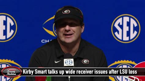 Georgia coach Kirby Smart once again brings up wide receiver issues after loss to LSU - YouTube