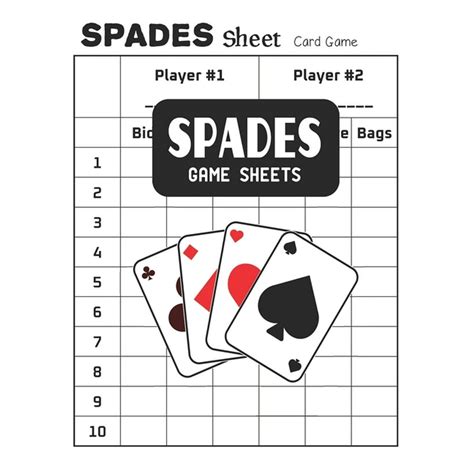 Spades Score Sheet Printable