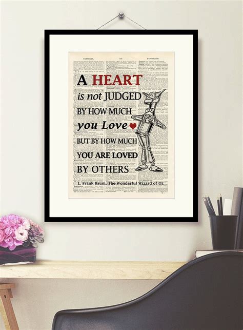 Wizard of Oz Tin Man Heart Quote Vintage Book Page Print - Etsy