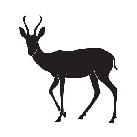 Silhouette of an antelope deer animal isolated on white background. 17289365 Vector Art at Vecteezy