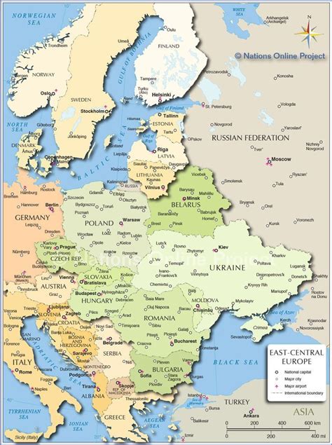 Central and Eastern Europe - Political Map - Nations Online Project in 2020 | Europe map ...