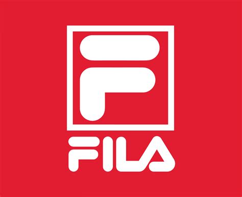 Fila Brand Logo Clothes Symbol With Name White Design Fashion Vector Illustration With Red ...