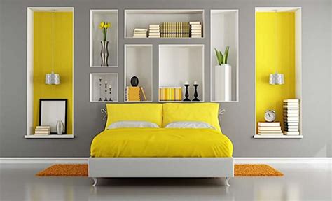 Bedroom: Grey And Yellow Wall Color For Bright Bedroom Paint Color Combinations With White ...