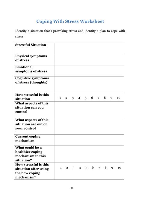 Stress relief worksheets – Artofit