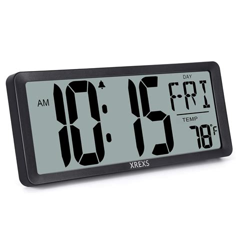 Buy XREXS Large Digital Wall Clock, Battery Operated Alarm Clocks for Bedroom Home Decor, Count ...