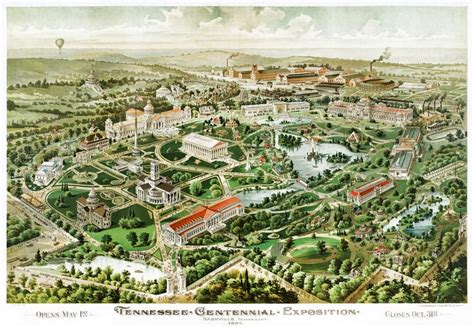 1897 Centennial Exposition Map Centennial Park Nashville, TN | Tennessee, Monumental ...