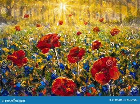 Flowers Paintings Monet Painting Claude Impressionism Paint Landscape Stock Image - Image of ...