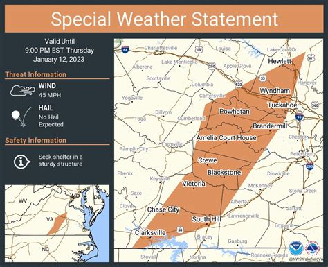 NWS Wakefield on Twitter: "A special weather statement has been issued ...