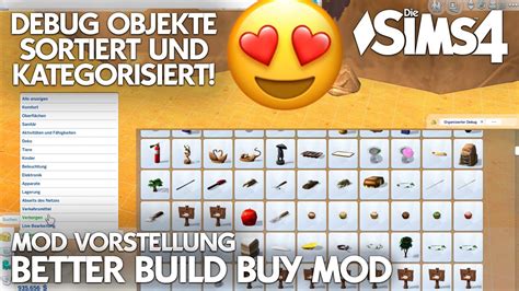 Die Sims 4 Better Build Buy Mod 😍 Debug Objekte sortiert und ...