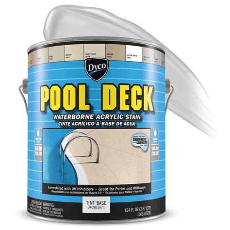 Buy Dyco Pool Deck Waterborne Acrylic Stain - Tint Base, 1 Gallon, Concrete Stain for Pool Decks ...