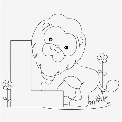 Kids Page: L is for Lion - Animal Alphabet Letters Worksheet