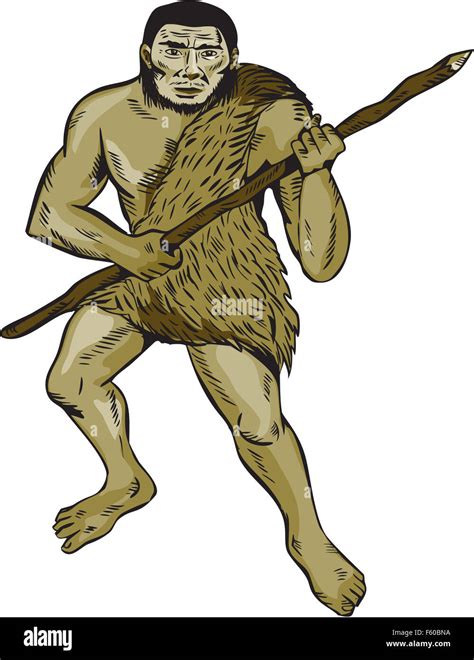 Homo neanderthalensis artwork Cut Out Stock Images & Pictures - Alamy