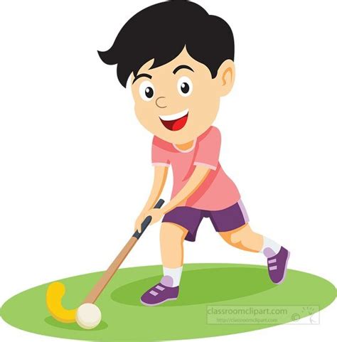 Hockey Clipart-child playing field hockey clipart