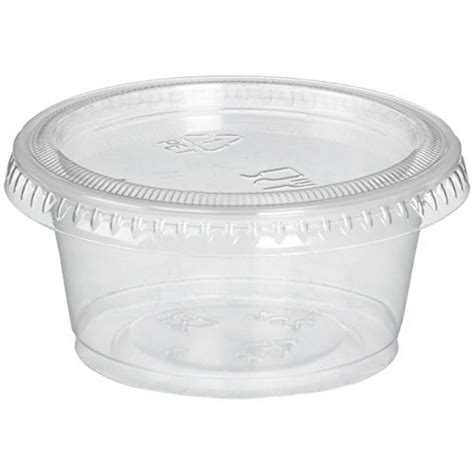 COMFY PACKAGE 2 oz. Plastic Disposable Portion Cups, Jello Shot Cups, Souffle Cups with Lids ...