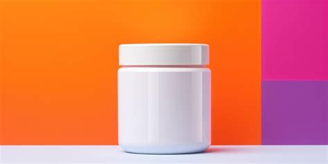 Premium AI Image | Blank modern white vitamin cosmetic container on a colorful background