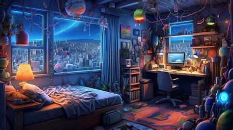 Premium Photo | Gamer room Warm cozy interior of game room with display ...