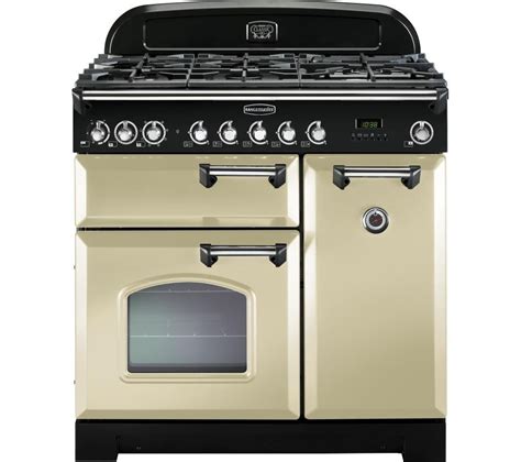 RANGEMASTER Classic Deluxe 90 Dual Fuel Range Cooker - Cream & Chrome in 2019 | Dual fuel range ...