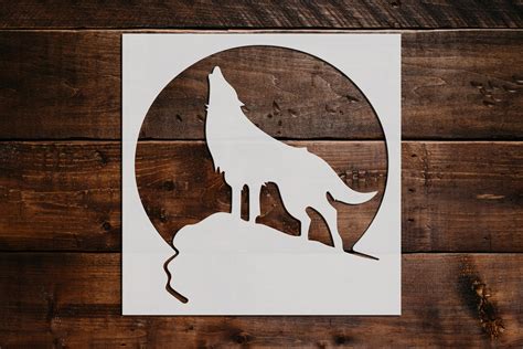 Howling Wolf Stencil Reusable Howling Wolf Stencil Art - Etsy