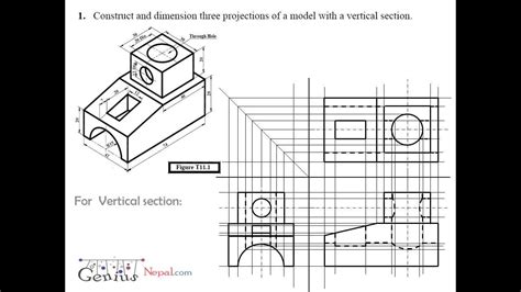Engineering Drawing Tutorials/Orthographic and sectional views ( T 11.1) - YouTube