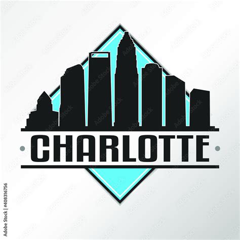 Charlotte North Carolina Skyline Logo. Adventure Landscape Design. Vector Illustration Cut File ...