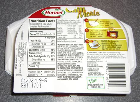 Hormel Chili Penne | MRE Info