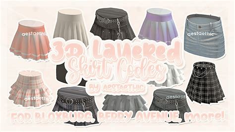 aesthetic 3D LAYERED SKIRT CODES for bloxburg & berry avenue PT.1 #roblox #aesthetic #bloxburg ...