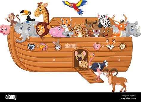 Cartoon noah ark with animals Stock Vector Image & Art - Alamy