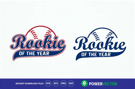 Rookie of the Year, Rookie baseball SVG, dxf, eps, png cut files By PowerVector | TheHungryJPEG