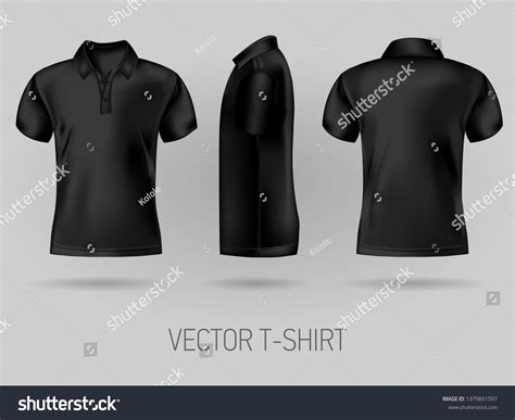 Black Short Sleeve Polo Shirt Design Stock Vector (Royalty Free) 1379891597 | Shutterstock