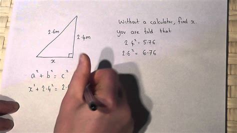 Pythagoras Theorem: solving problems involving Pythagoras without a calculator - YouTube