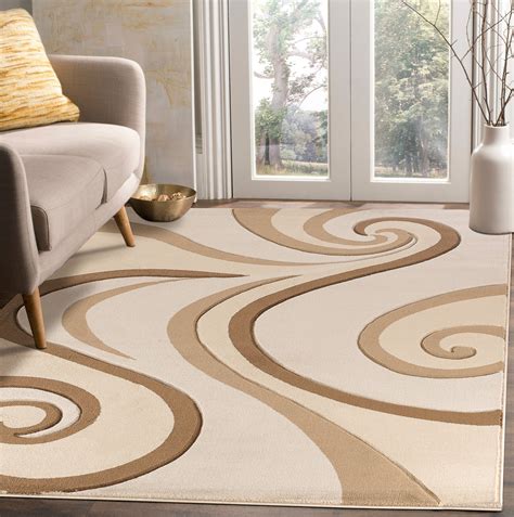 Modern Swirls Hand-Carved Soft Living Room Area Rug - Walmart.com