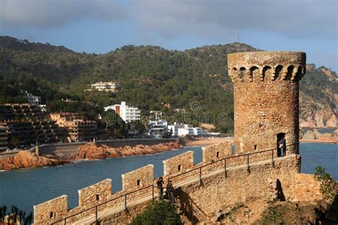 Tossa De Mar Castle stock photo. Image of beach, attraction - 12347936