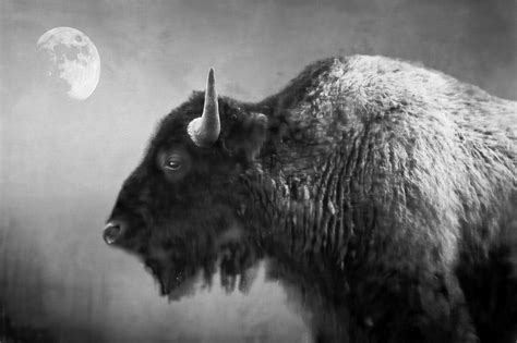 Black and White Bison Print Buffalo Art Native American Art Bison Decor ...