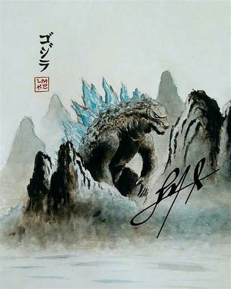 Godzilla Fan Art Watercolor