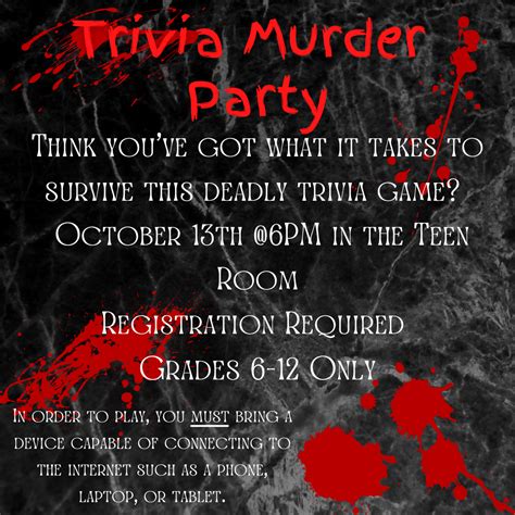 Trivia Murder Party | The Henry Carter Hull Library