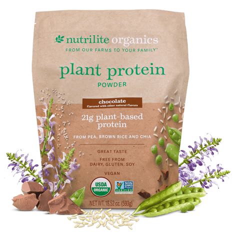 Nutrilite™ Organics Plant Protein Powder – Chocolate | Amway