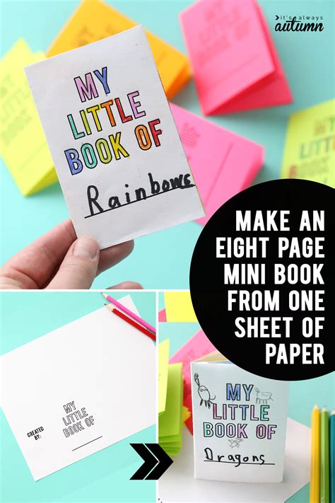 Foldables: Make an 8-page mini book from one sheet of paper! - It's ...