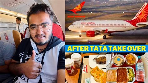 AIR INDIA Economy Class Review with 5 Star Free Food & Window Seat after Tata Takeover - YouTube