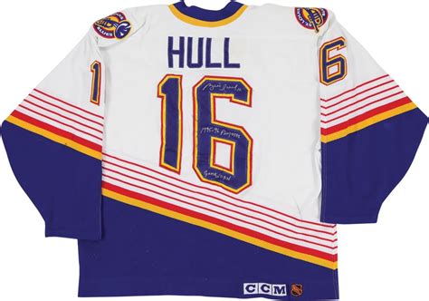 1995-96 Brett Hull St. Louis Blues Stanley Cup Play-Offs Signed Game ...