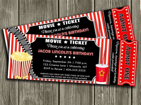 Birthday Party Ticket Invitations Template Best Of Movie Ticket ...