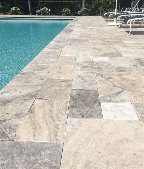 Silver Travertine French Pattern Paver – Travertine U.S