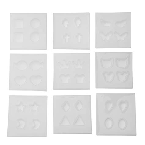 9 Types Jewelry Making Resin Molds Tools Full Resin Kit Silicone Molds ...