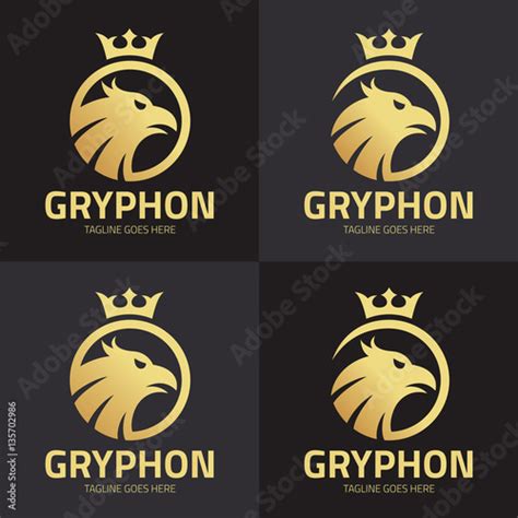 gryphon logo design template, Vector illustration Stock Vector | Adobe Stock